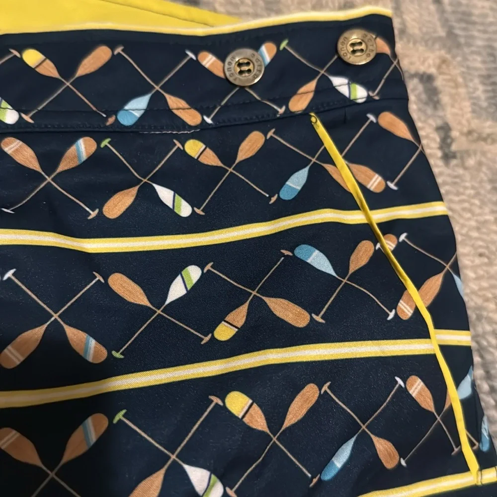 Parke & Ronen Men’s Swimming Trunks Mesh Liner Paddle Oar Pattern Size 32
